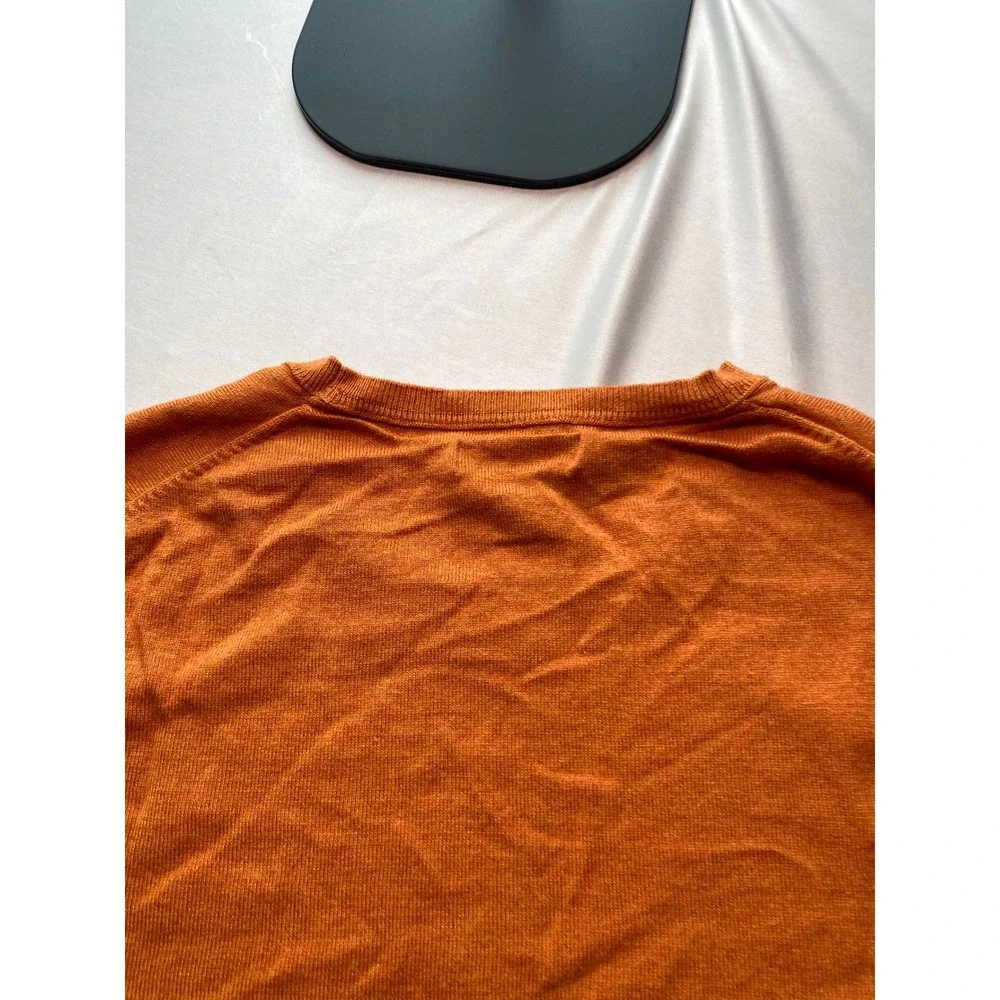 Banana Republic Luxury Blend Orange Silk Cotton Cashmere Crewneck Sweater XXL/T